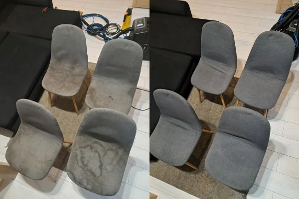 Pranie tapicerki meblowej - krzesła przed i po - RPclean - Łódź, Zgierz, woj. łódzkie